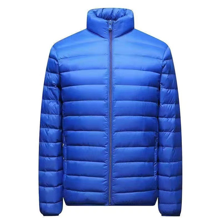 Herr ultra-light packable micro quiltad jacka med ståkrage, vadderad isolering och vindresistent skal