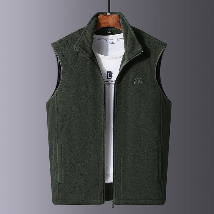 Herr Microfleece Termisk Väst med Vindtät Fram, Ståkrage, och Concealed Sidofickor