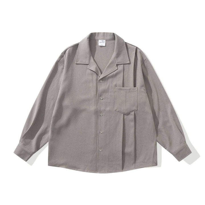 Unisex Oversized Skjorta Jacka med Open Notch Krage och Bröstficka