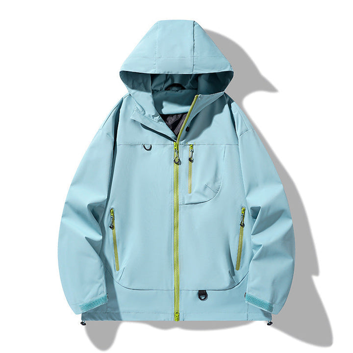 Herr Nano Vattentät Softshell Jacka med Huva med Welded Sömmar, Concealed Bröstficka, och Adjustable Fåll