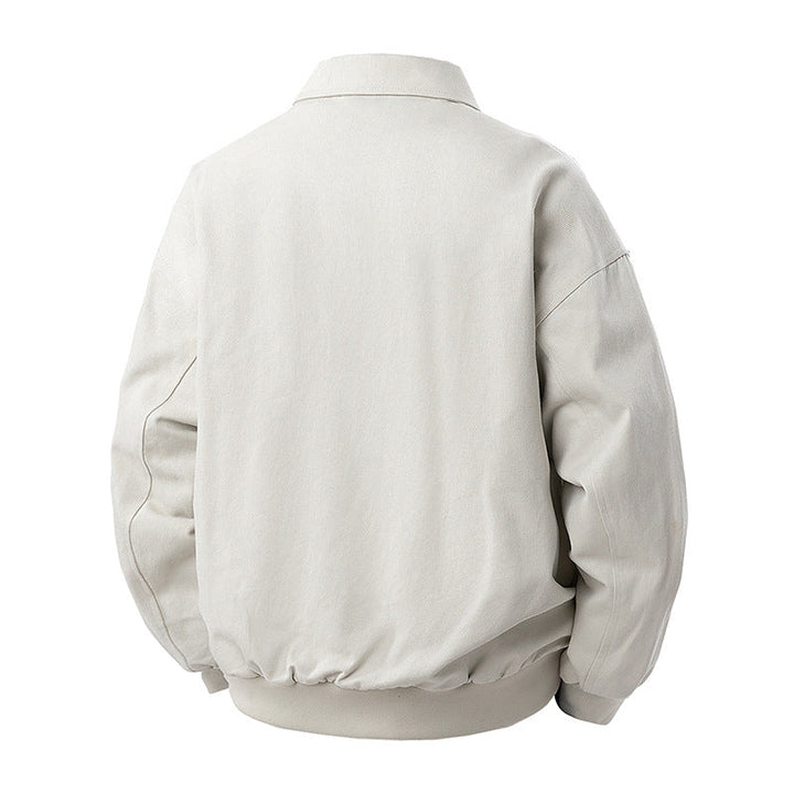 Herr Modern Blouson med Skjorta Krage, Tvåvägsdragkedja och Subtil Division Söm