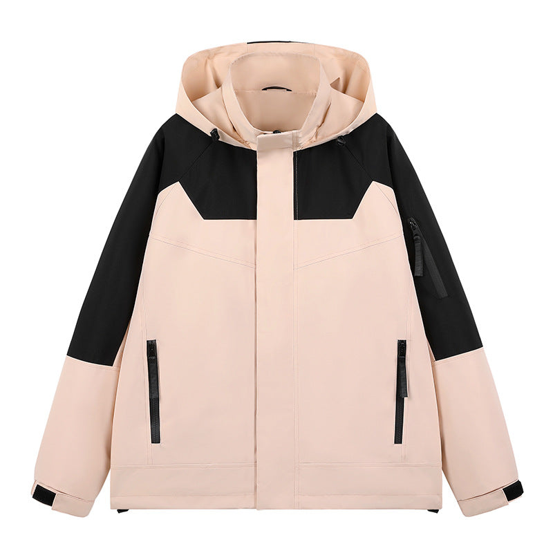Herr vattenavvisande teknisk urban hoodiejacka med ergonomic huva, dold dragkedja, och seam-sealed funktion fickor