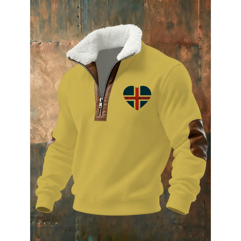 Herr Klassisk Luvtröja med Fleece Detail