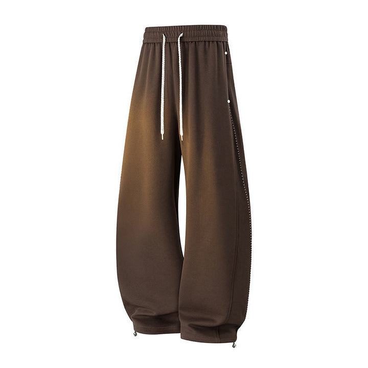 Herr Oversized Baggy Mjukisbyxor med Dragsko, Side Tryckknappsslå &amp; Adjustable Leg Openings