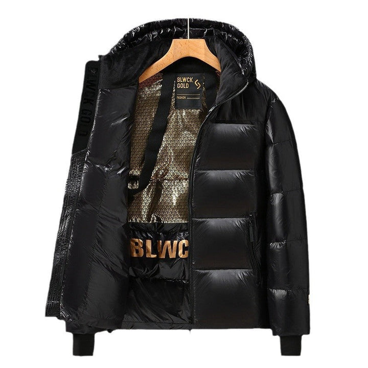 Unisex Glossy kviltad Parka med Metallic foder och Carry Straps