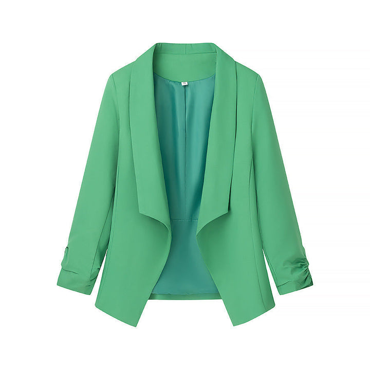 Dam locker falling Waterfall blazer jacka med gathered ärm cuffs