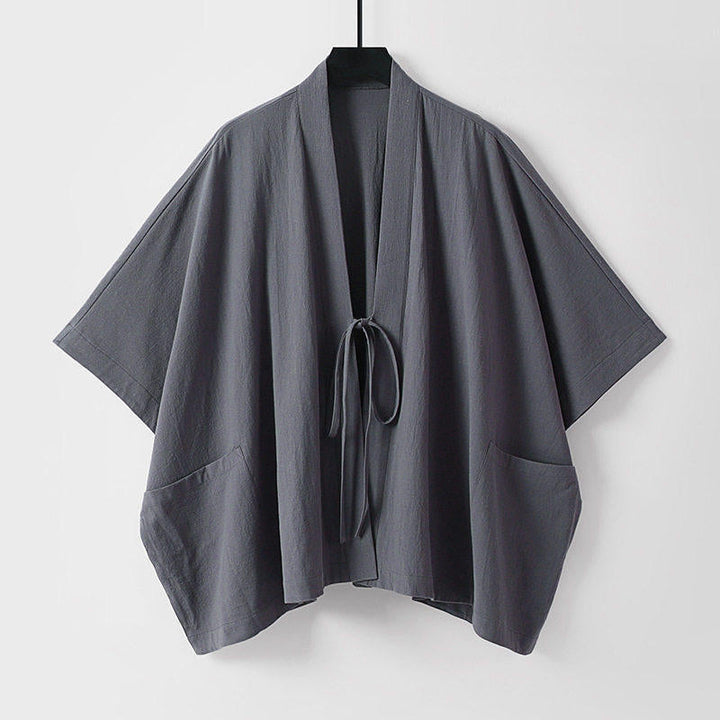 Dam oversize Kimono kofta med Tie och utanpåfickor