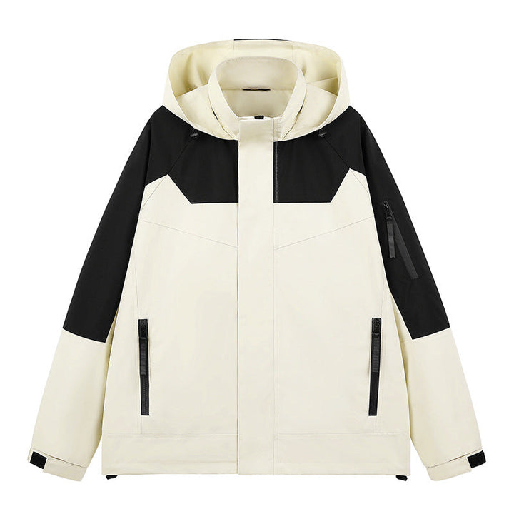 Herr vattenavvisande teknisk urban hoodiejacka med ergonomic huva, dold dragkedja, och seam-sealed funktion fickor