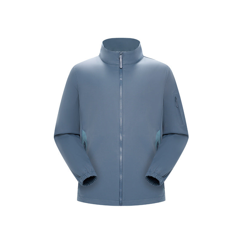 Unisex Lätt Softshelljacka med Stå Krage, Full-Length Dragkedja och Arm Ficka