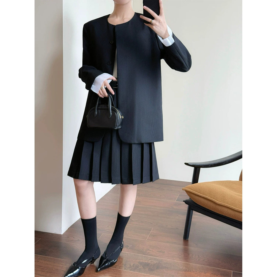 Dam elegant Pleated jacka Drune