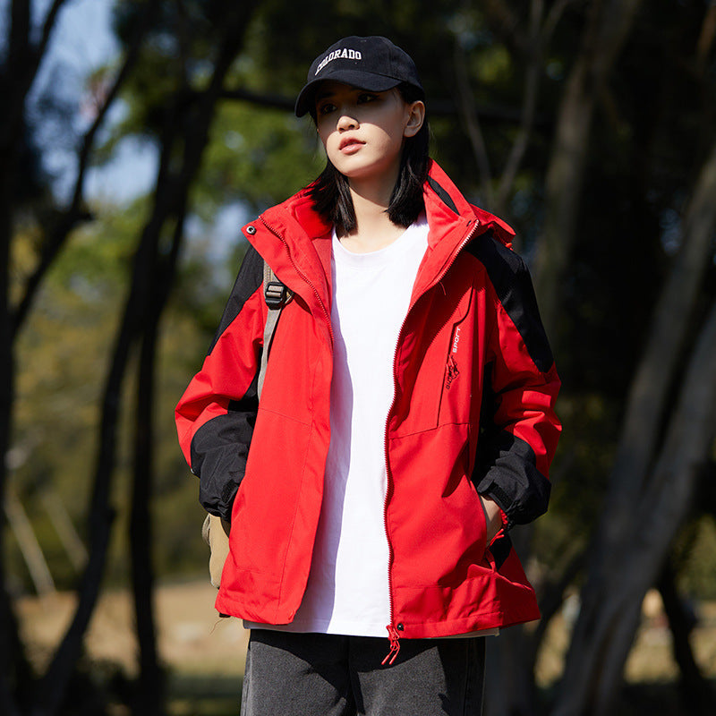 Dam två-layer softshell utomhusjacka med removable fleece inner layer och huva
