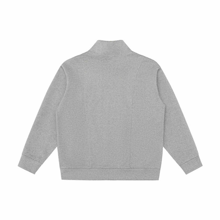 Unisex Lätt Ståkrage Jacka Gjord av Herringbone Structure med Hel Dragkedja
