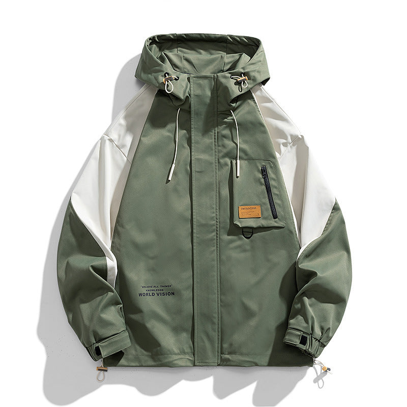 Unisex Hooded Field jacka med Utility Chest Pocket, D-Ring och Drawstring