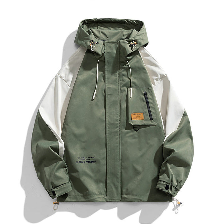 Unisex Hooded Field jacka med Utility Chest Pocket, D-Ring och Drawstring