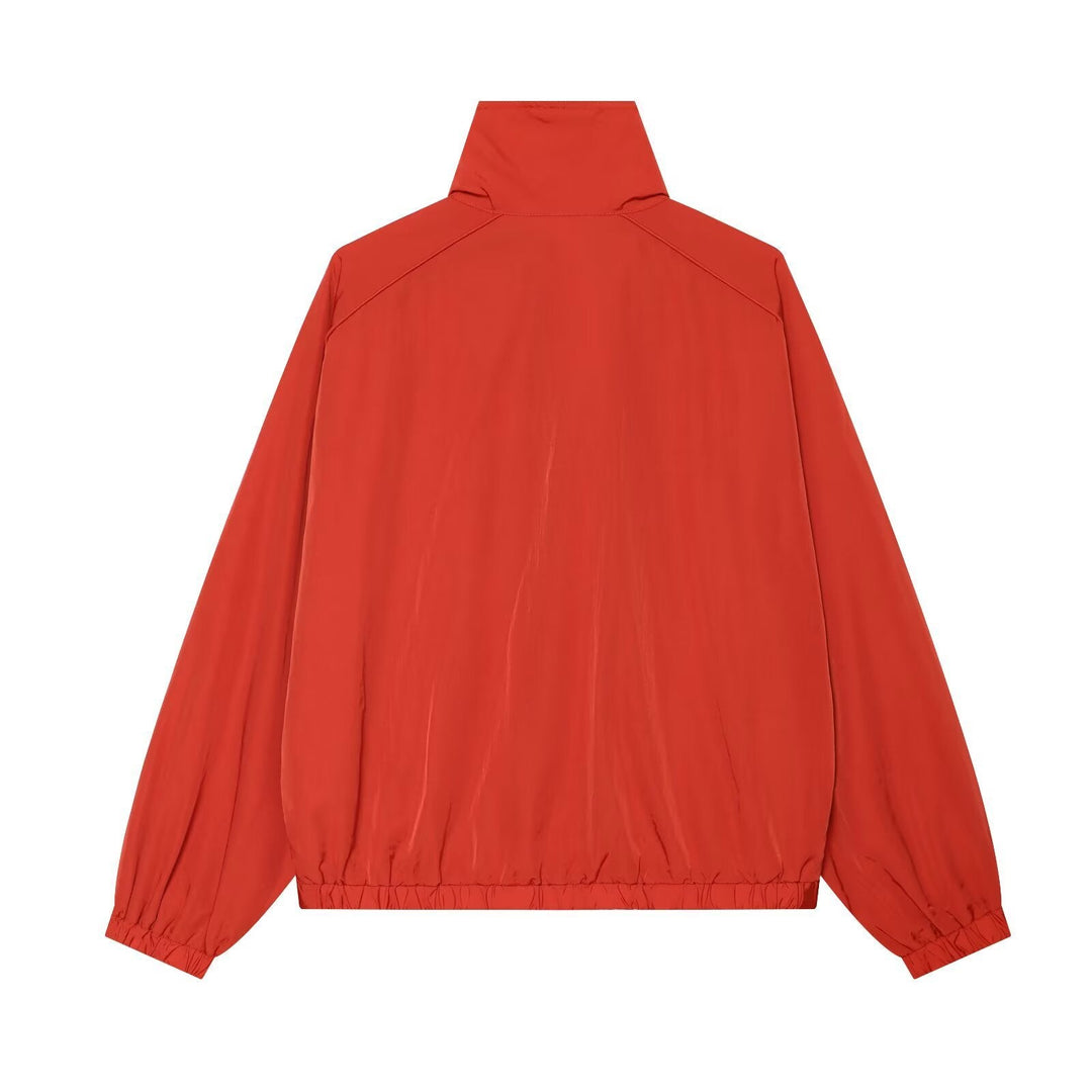 Dam Lätt Technical Windbreaker Blouson med Hög Standing Krage, Dold Dragkedja och Elastic Nederkant