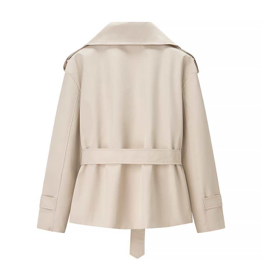 Dam Lightly Tailored Trenchcoat med Belt, Epaulettes och Satin Foder