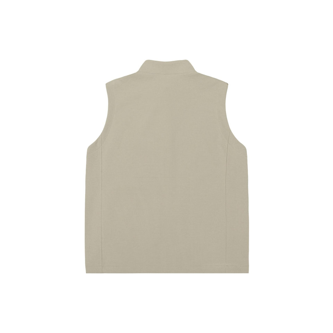 Dam Sleeveless Stickad Väst med Ståkrage och Hel-Length Dragkedja