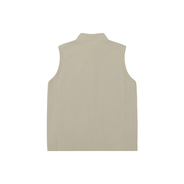 Dam Sleeveless Stickad Väst med Ståkrage och Hel-Length Dragkedja