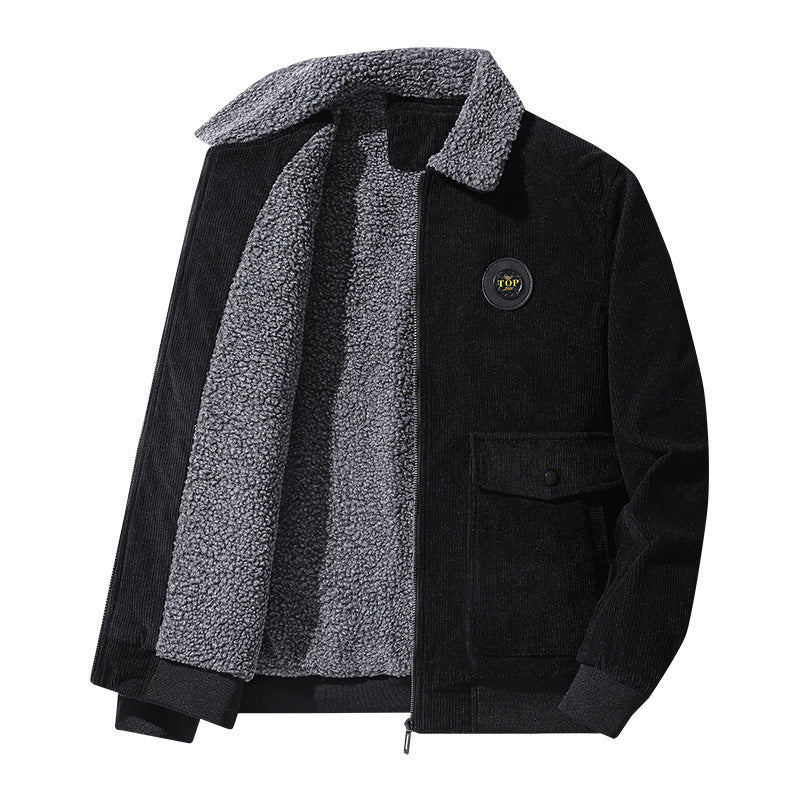 Herr Stilren Fleece Jacka med Teddyfoder