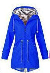 Dam figursydd parka jacka med huva, drawstring waist och concealed dragkedja