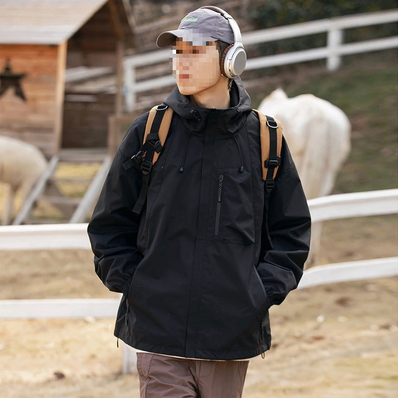 Dam Technical Oversize Outdoorjacka med Huva, Vattenavvisande Shell &amp; Drawstring