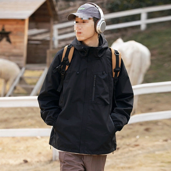 Dam Technical Oversize Outdoorjacka med Huva, Vattenavvisande Shell &amp; Drawstring