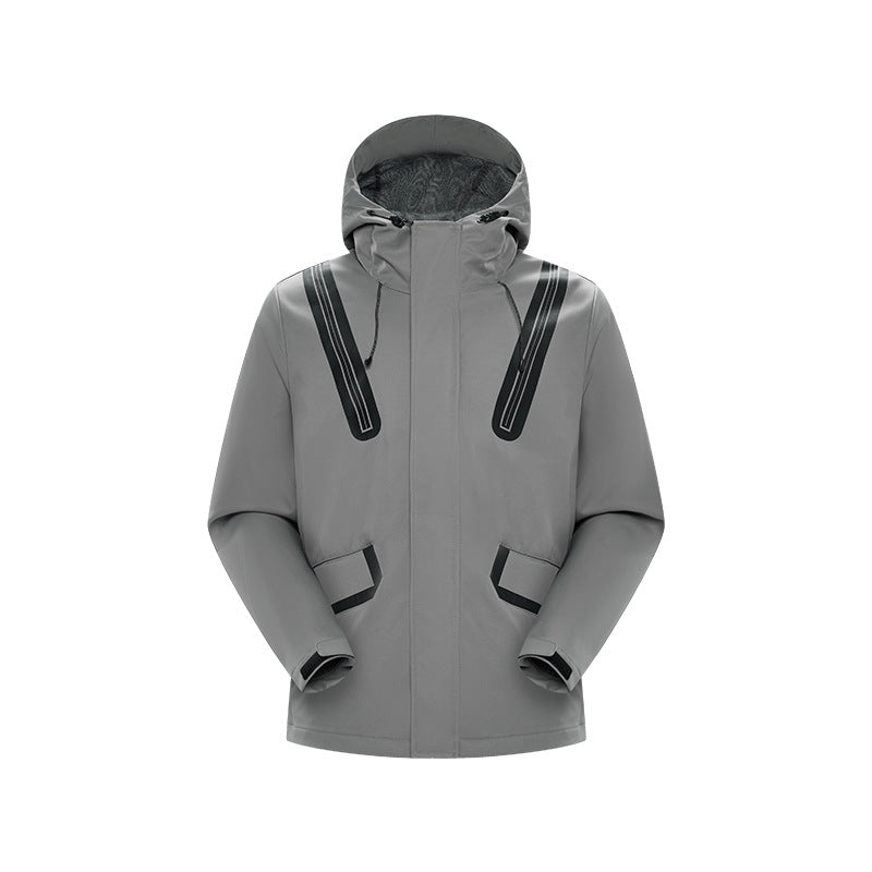Herr Teknisk Softshell Parkas med Huva, Taped Sömmar och Coated Inlägg