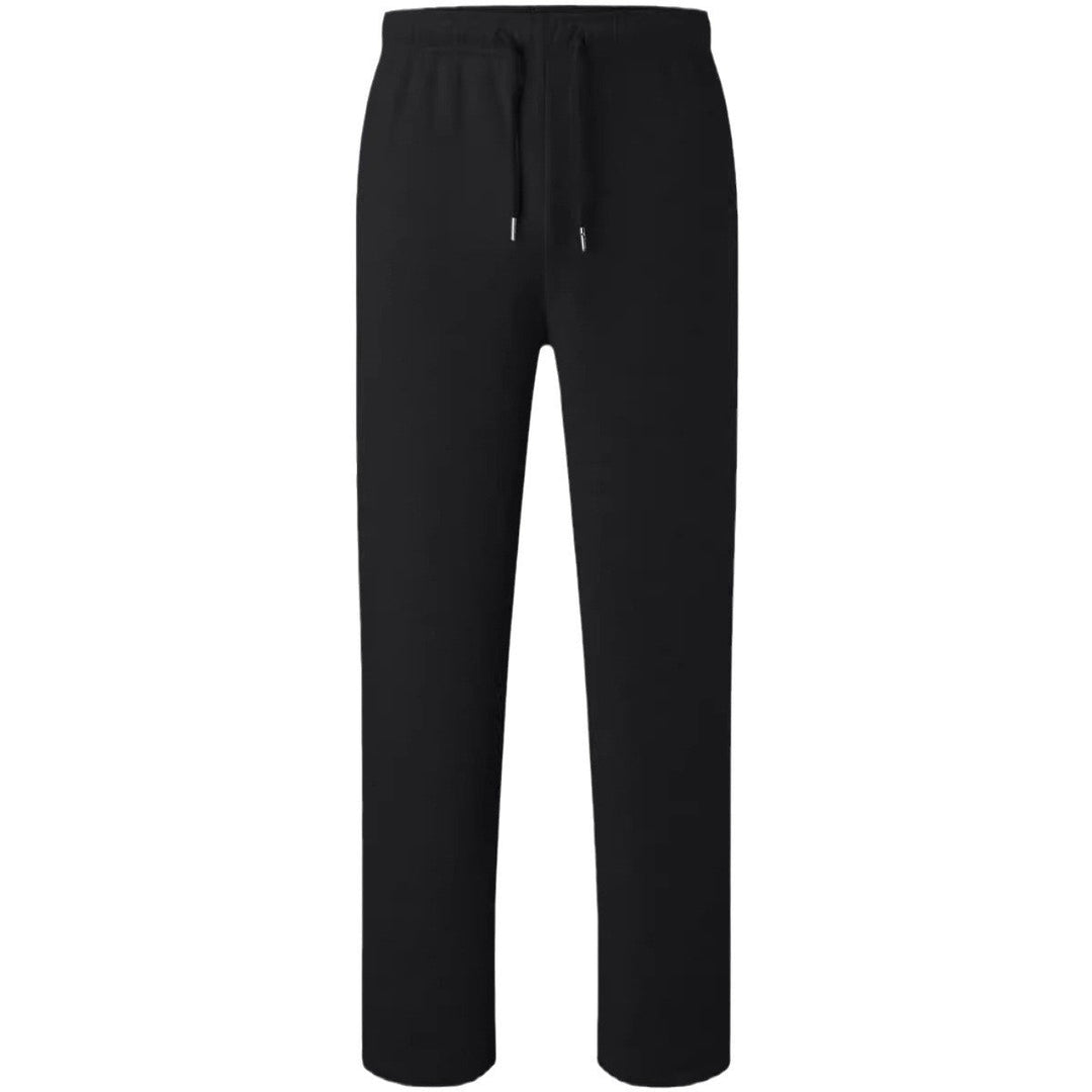 Herr Nan Avslappnad-Passform Mjukisbyxor med Straight Leg Fleece Foder och Elastic Dragsko Waistband