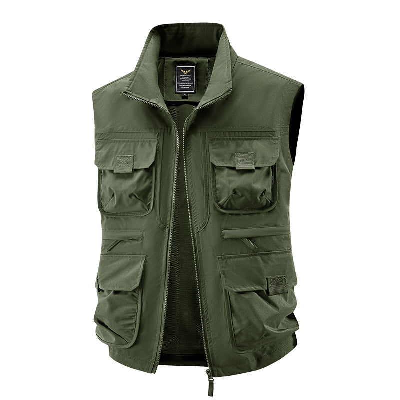 Herr Tactical Multifunctional Väst med Numerous Multipurpose Fickor, Lätt Ripstop och Mesh Foder