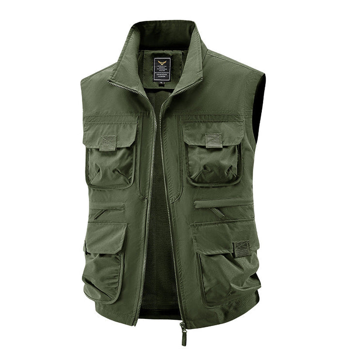 Herr Tactical Multifunctional Väst med Numerous Multipurpose Fickor, Lätt Ripstop och Mesh Foder