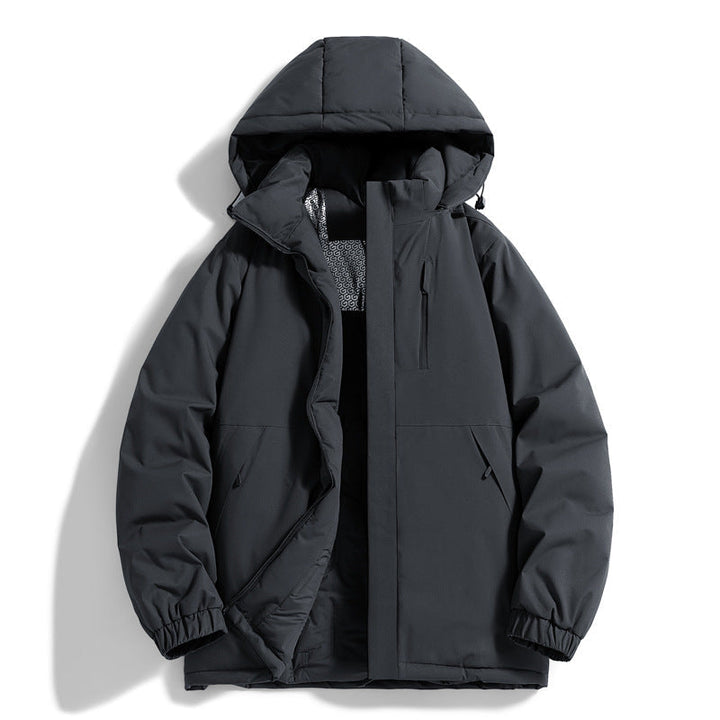 Herr teknisk quiltad parka med huva, Termo Isolering och Bröst Dragkedja Ficka