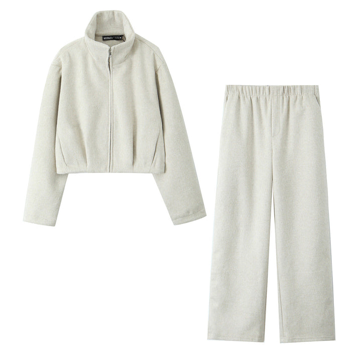 Dam Boxig Fleece Jacka med Ståkrage och Concealed Dragkedja