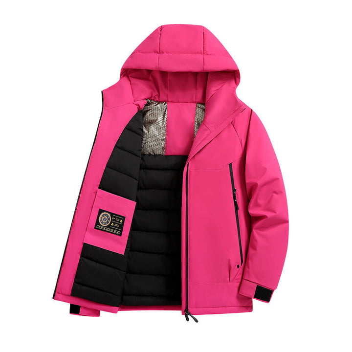Herr isolerad softshell parka med teknisk Huva, vindtät ytterskal och innerfickor