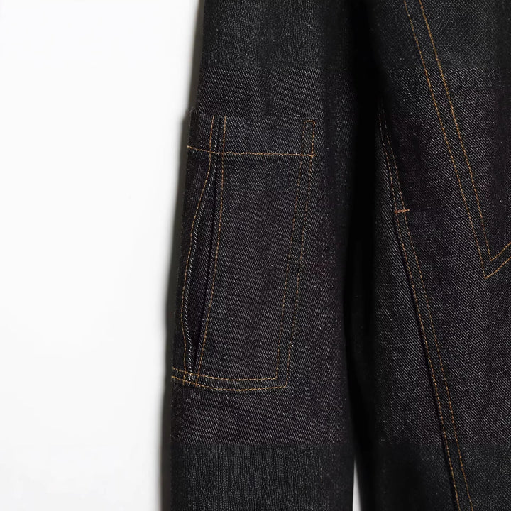 Dam Kort Jeans-Utility-Jacka med Dragkedja, Stå Krage och Elastic Nederkant