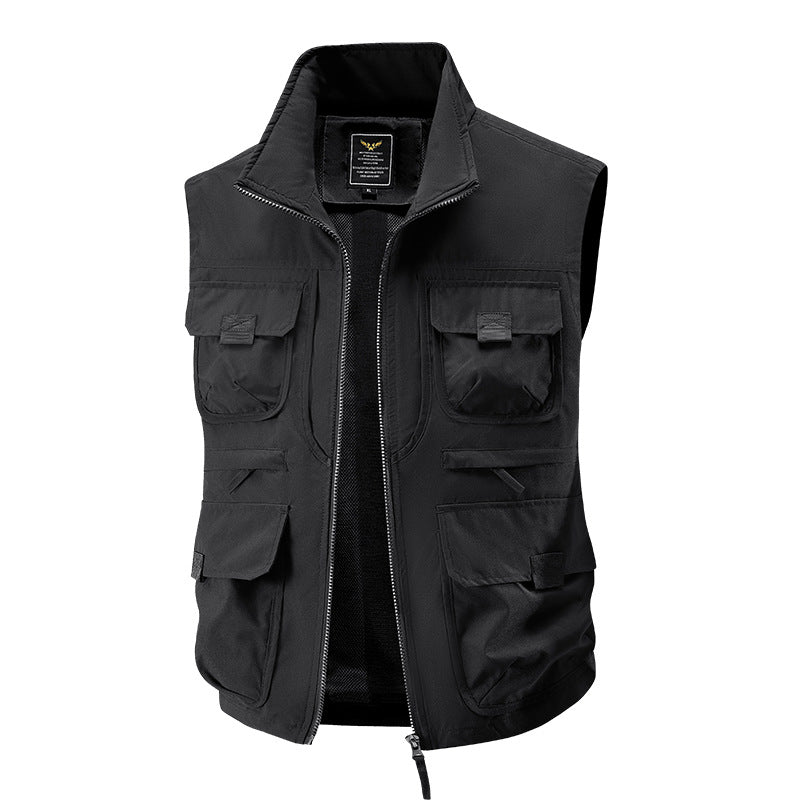 Herr Tactical Multifunctional Väst med Numerous Multipurpose Fickor, Lätt Ripstop och Mesh Foder