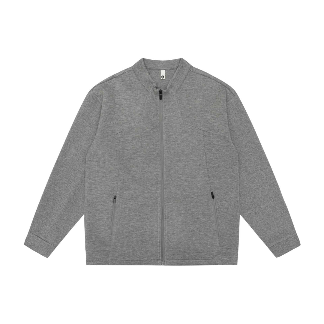Unisex Oversized Dragkedja Jacka Gjord av Kraftig Bomullsblandning med Ståkrage och Dragkedja Fickor
