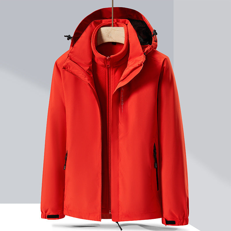 Dam three-lagerplagg softshell jacka med avtagbar fleece inner jacka