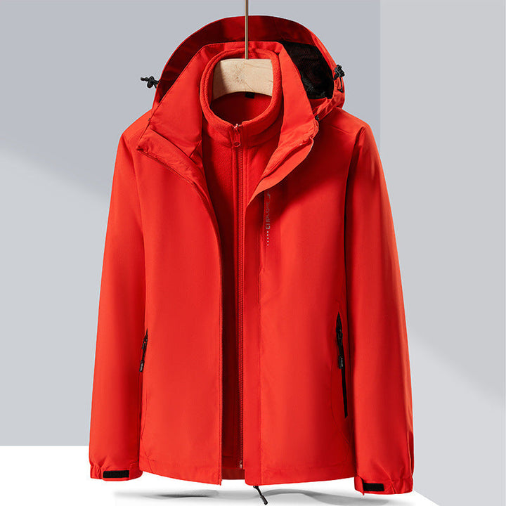 Dam three-lagerplagg softshell jacka med avtagbar fleece inner jacka