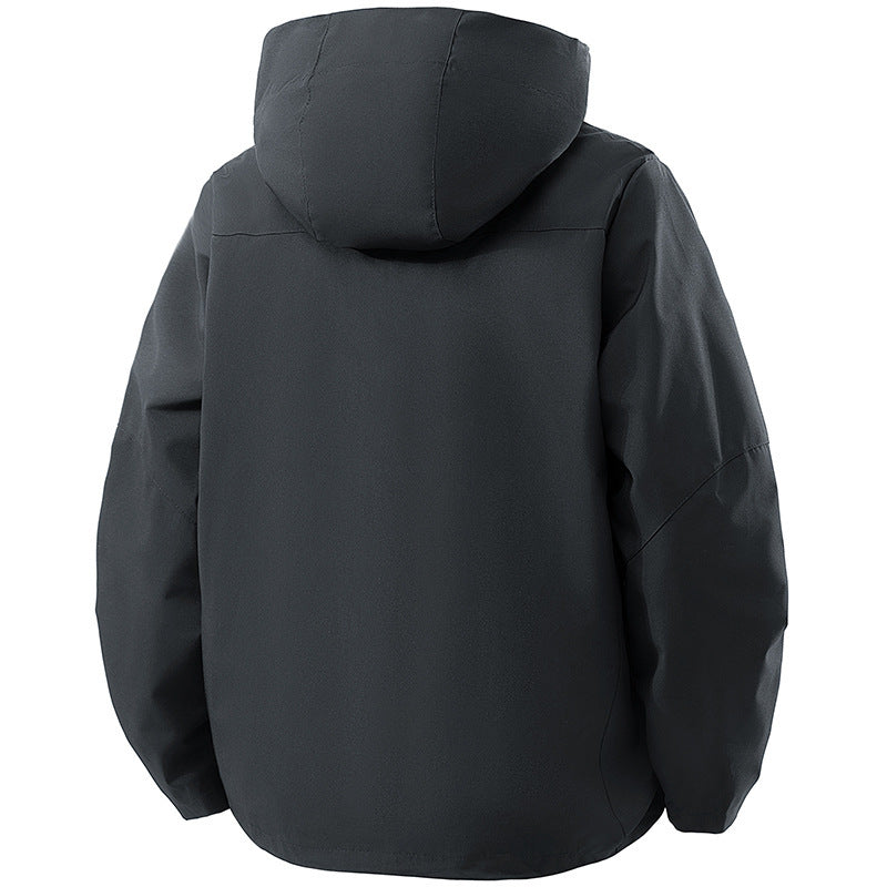 Herr teknisk softshell utomhusjacka med huva vatten- och vindtät membran sealed dragkedjas
