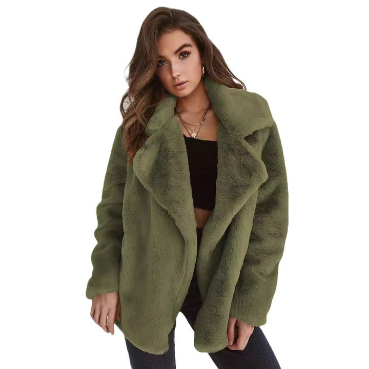 Dam Cozy oversize Faux Fur kappa med stor slagkrage