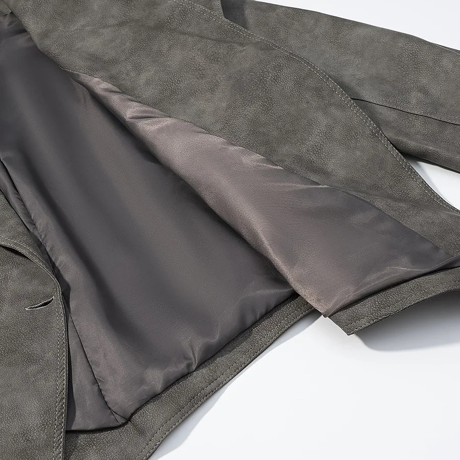 Dam kort jacka velour look med sjalkrage, midjebälte och lacing detail
