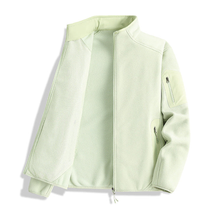 Herr Fleece Jacka med Stående Krage och Softshell Inserts