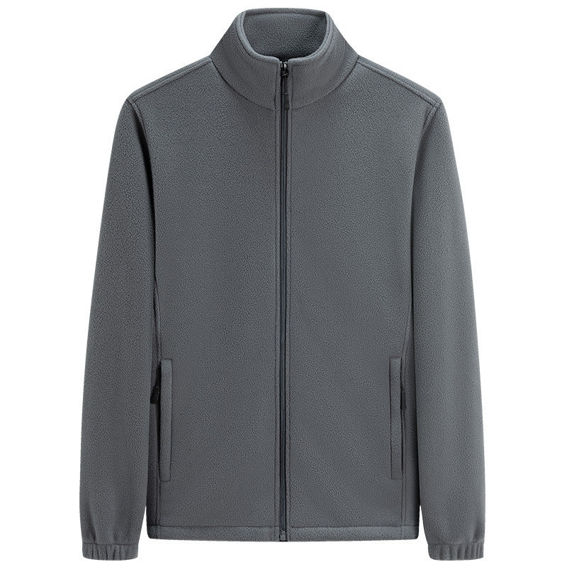 Herr Microfleece Utomhus Jacka med Stående Krage och Hel Dragkedja
