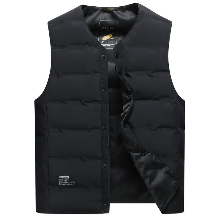 Herr Lätt Vadderad Termisk Väst med Snap-Knäppning och V-Neck