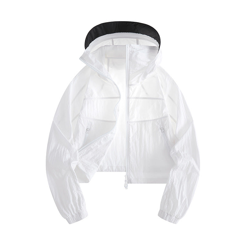 Dam Lätt Windbreaker Jacka med Justerbar Huva