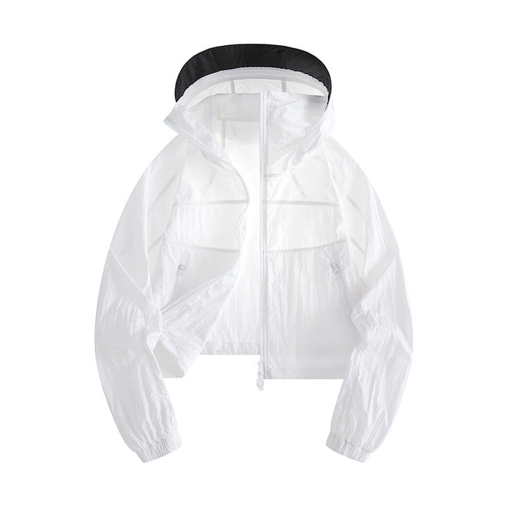 Dam Lätt Windbreaker Jacka med Justerbar Huva