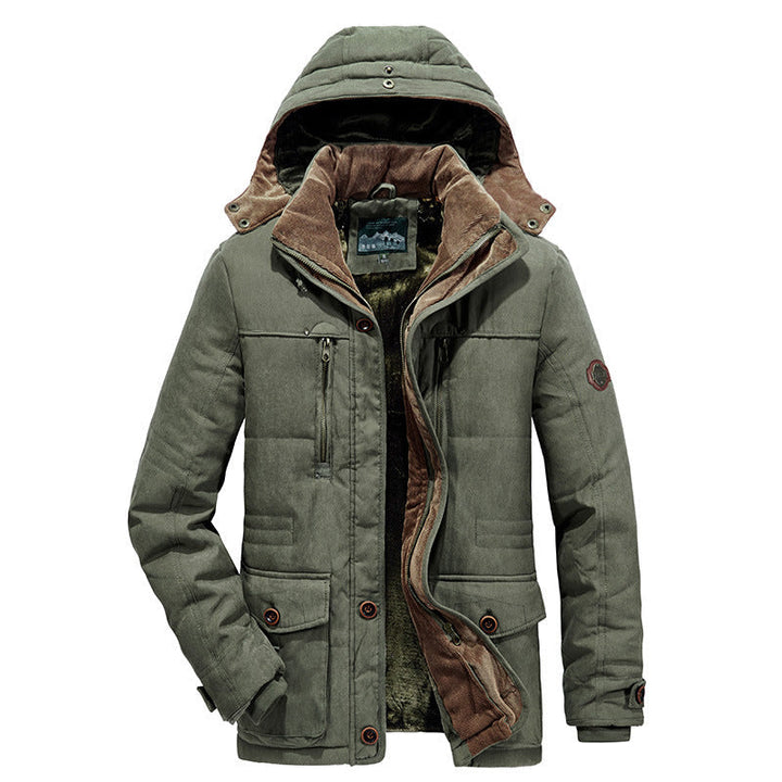 Herr Isolerad med Huva Field Jacka med Manchester Foder, Quiltad Termisk Insulation och Multifunctional Fickor