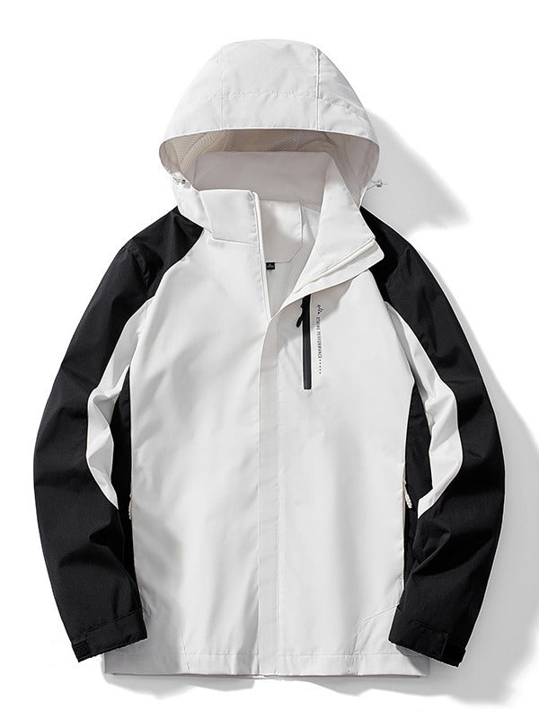 Dam lätt Two-Colored Softshell jacka med huva, andningsbar Mesh foder och Chest dragkedja