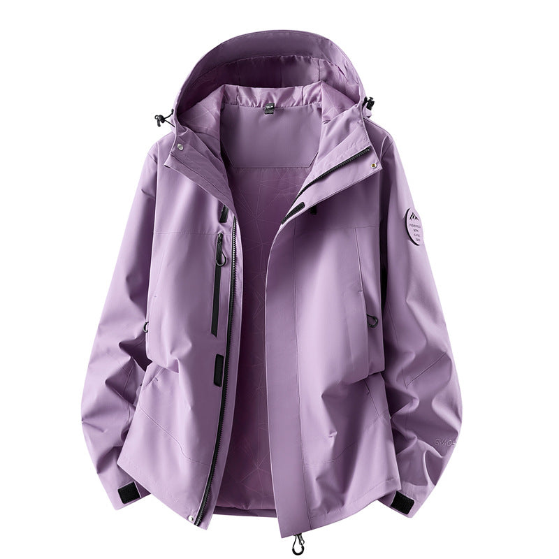 Dam Teknisk Three-Layer Softshell Regnjacka med Taped Sömmar och Multifunctional Fickor
