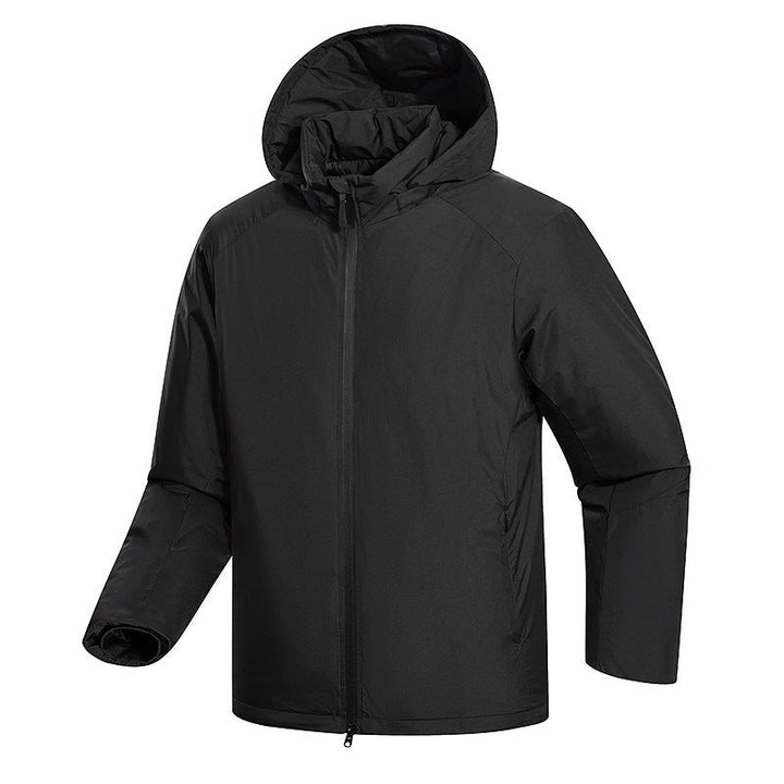 Herr Minimalistisk Termisk Luvtröja Jacka med Quiltad Insulation och Concealed Dragkedja